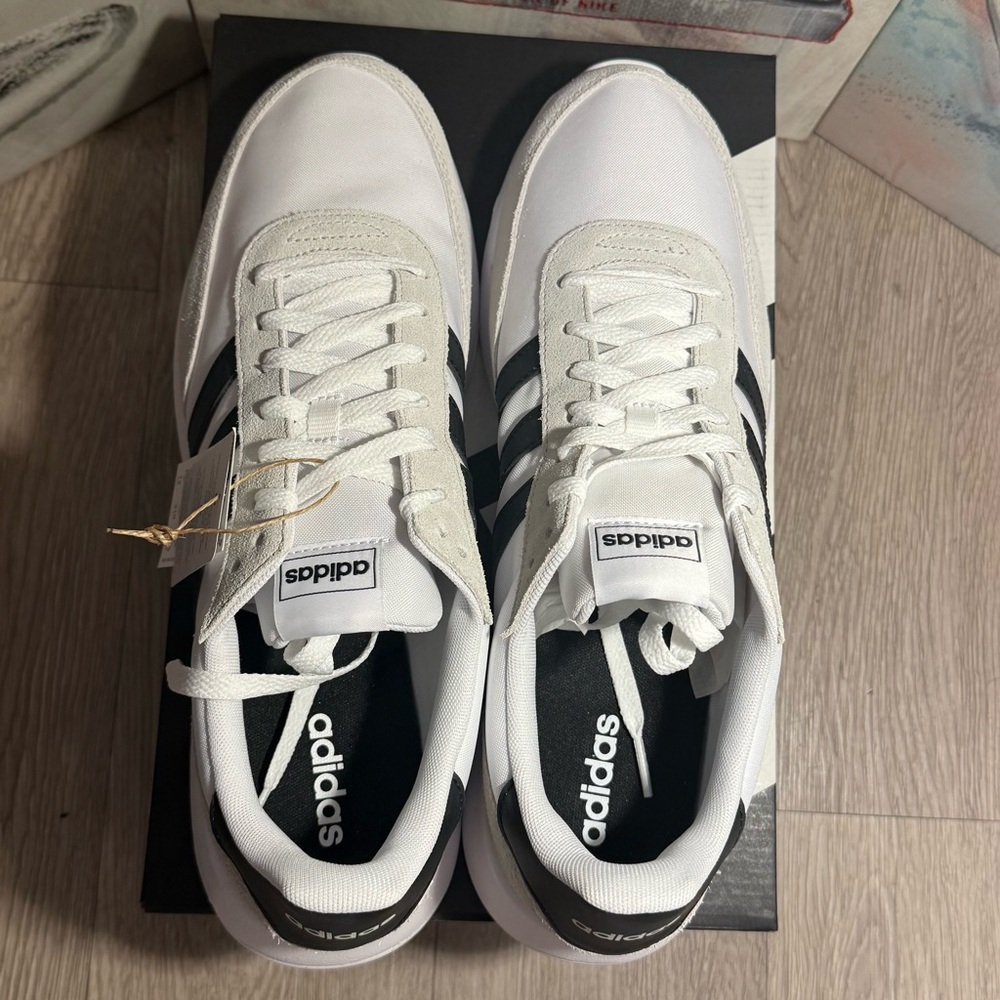 New Adidas Run 60s 2.0 Mens Shoes GX1739 White black Grey Sizes 8.5, 9, 9.5 - 13 - Picture 9 of 11